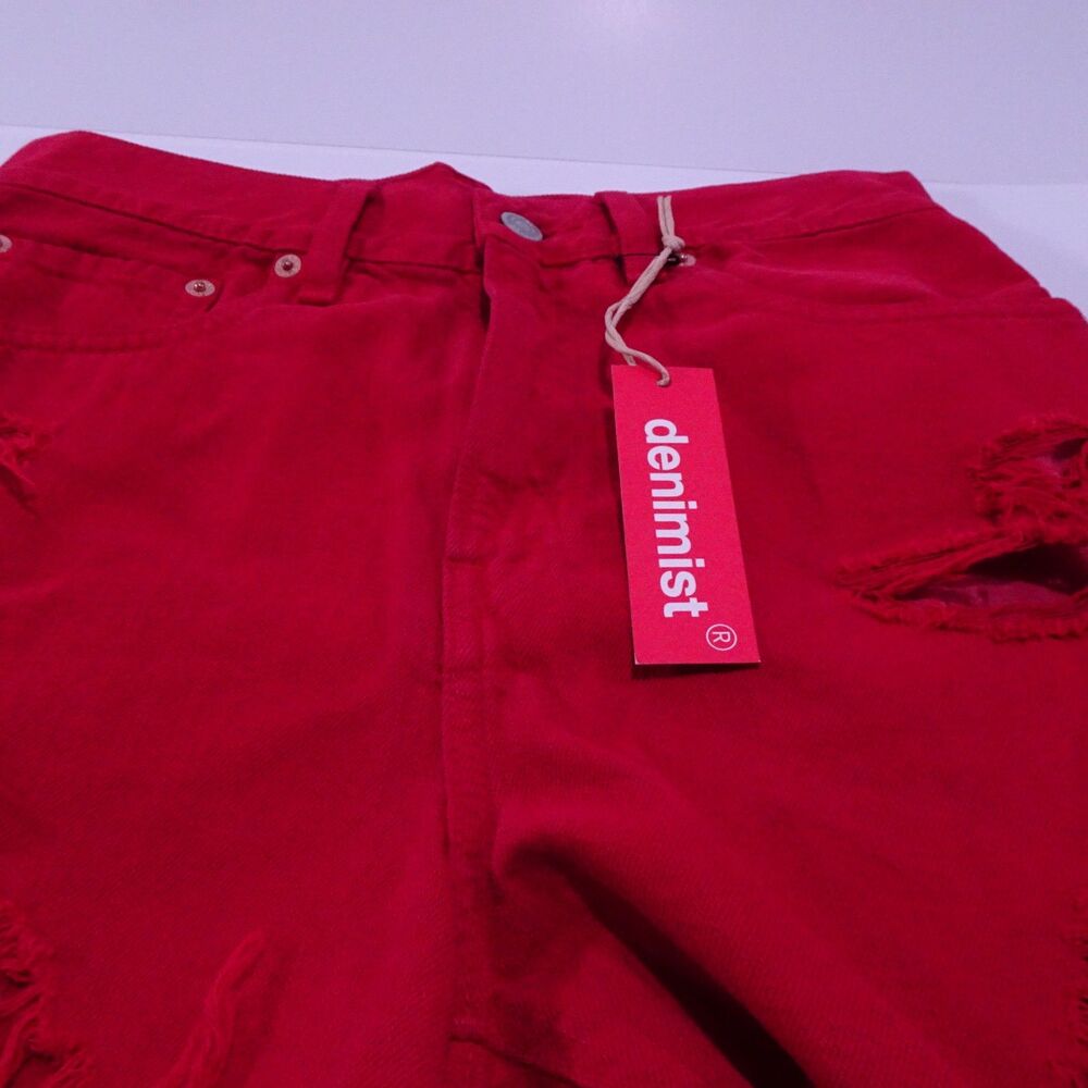 Denimist Women's NIC High Rise Cut OFF Shorts RED Sz 26 NWT 148 - Picture 5 of 5